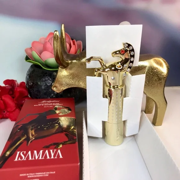Isamaya Luckykiss Diamond Lip Glow Lipstick in Outlaw with Horse Case 3.5g *BNIB - Picture 15 of 16